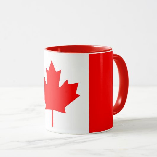 Mug combo noir avec drapeau du Canada (Devant droit)