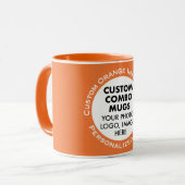 Mug Combo personnalisé avec cadre photo rond + texte o (Devant gauche)