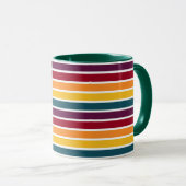 Mug Combo Rayures Vert Foncé Sunset Stripes (Devant droit)