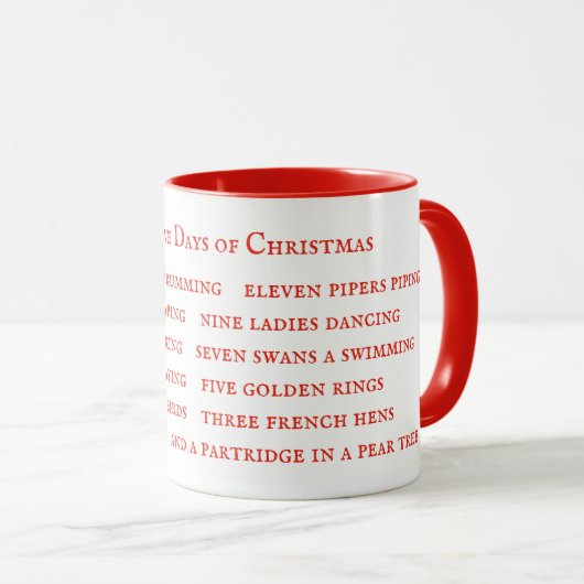 Mug Combo Rouge 12 JOURS PAROLES (Devant droit)