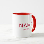 Mug combo rouge massif personnalisé avec votre nom (Devant droit)