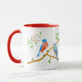 Mug Combo Rouge Mésanges Bleues (Gauche)