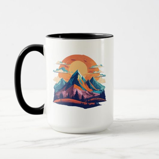 Mug combo Serene Mountain Scene - 15 oz (Gauche)