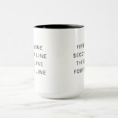 Mug combo unique de 15 oz avec texte personnalisé (Centre)