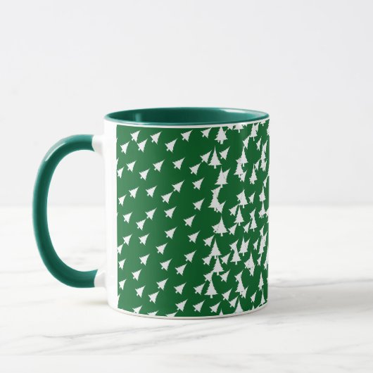 Mug Combo Vert Blanc Vacances Arbres (Gauche)