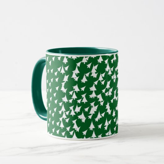 Mug Combo Vert Blanc Vacances Arbres (Devant gauche)