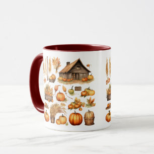 Mug Combo Village de la récolte de Thanksgiving