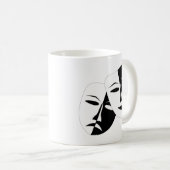 Mug Comédie Tragédie Masque de théâtre noir et blanc (Devant droit)