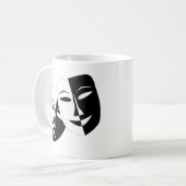 Mug Comédie Tragédie Masque de théâtre noir et blanc (Devant gauche)