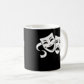 Mug Comédie & Tragédie Théâtre Masques blancs Drôle Ho (Devant droit)