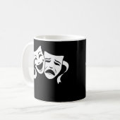 Mug Comédie & Tragédie Théâtre Masques blancs Drôle Ho (Devant gauche)