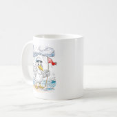 Mug Comic Bird Beach Wind Check Postcard (Devant gauche)