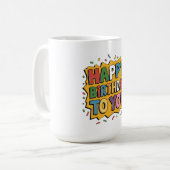 Mug Comic Burst Joyeux Anniversaire (Devant gauche)