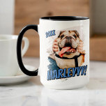 Mug Comic moderne simple Grunge personnalisé photo pou<br><div class="desc">Ce design simple et classique est composé de typographie serif et d'ajouter une photo personnalisée de votre animal de compagnie.</div>
