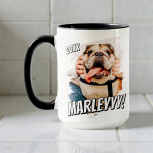 Mug Comic moderne simple Grunge personnalisé photo pou