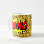 Mug Comic Pop Art Jaune Red BANG Novelty Funny Café (Devant gauche)