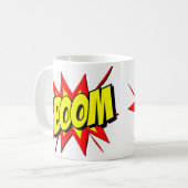 Mug Comic Pop Art Jaune Rouge BOOM Nouveauté Drôle (Devant gauche)