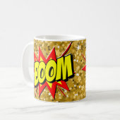 Mug Comic Pop Art Jaune Rouge BOOM Nouveauté Drôle Caf (Devant gauche)