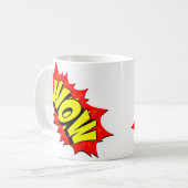 Mug Comic Pop Art Jaune Rouge WOW Novelty Funny (Devant gauche)