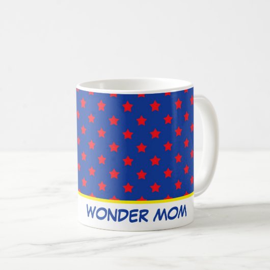 Mug Comics Funny Superhero Stars WONDER MOM Fun (Devant droit)