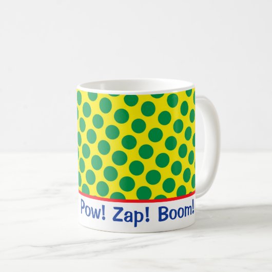 Mug Comics Superhero Pow ! Zap ! Boom ! Dots Retro Fun (Devant droit)