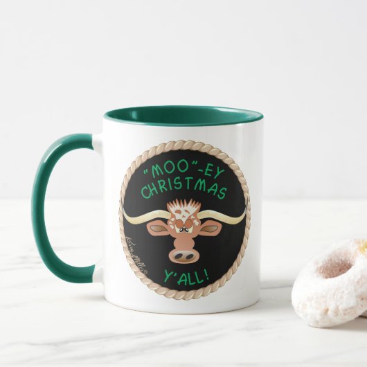 Mug Comique Longhorn Steer (Avec donut)