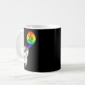 Mug Comma-la avec Cat mignon Kamala Rainbow Design (Devant gauche)