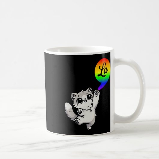 Mug Comma-la avec Cat mignon Kamala Rainbow Design (Droite)