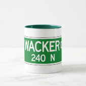 Mug Commande de Wacker, plaque de rue de Chicago, IL (Centre)