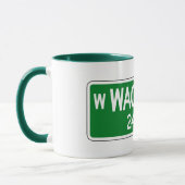 Mug Commande de Wacker, plaque de rue de Chicago, IL (Gauche)