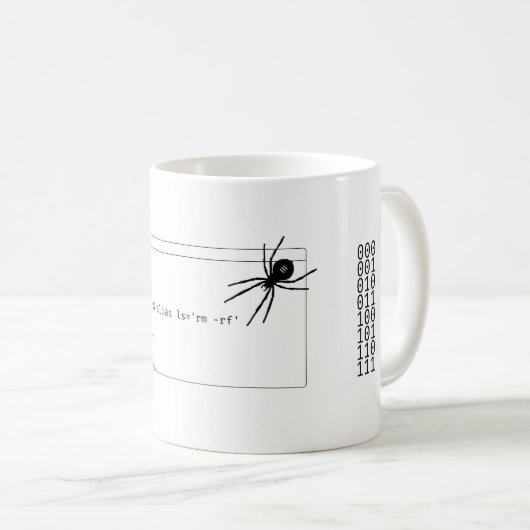 Mug Commande d'Unix "alias" drôle (Devant droit)