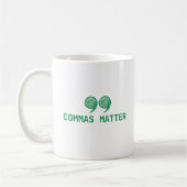 Mug Commas Matter | Drôle cadeau de l'enseignant angla (Gauche)