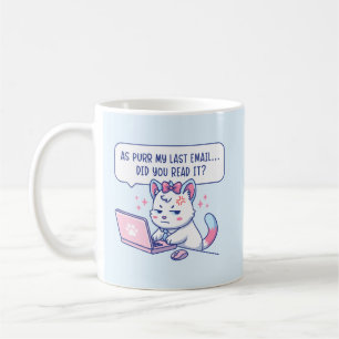 Mug Comme mon dernier e-mail ronronne - Humour de chat