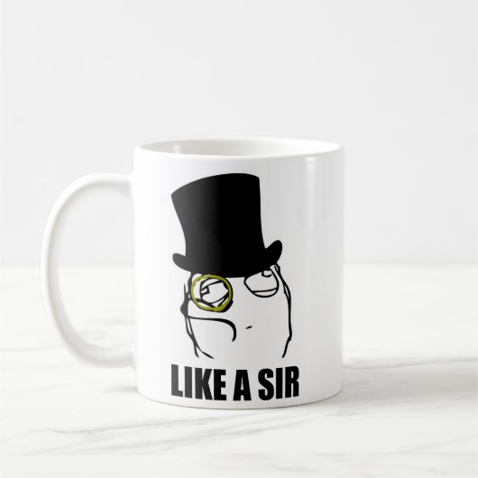 Mug Comme monsieur Monocle Rage Face Meme (Gauche)