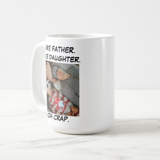 Mug Comme Père Comme Fille Photo noir blanc (Devant gauche)