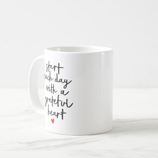 Mug Commencer chaque jour Citations Inspiration Callig (Devant gauche)