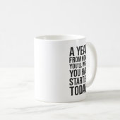 Mug Commencez aujourd'hui, Résolution du Nouvel An - M (Devant droit)