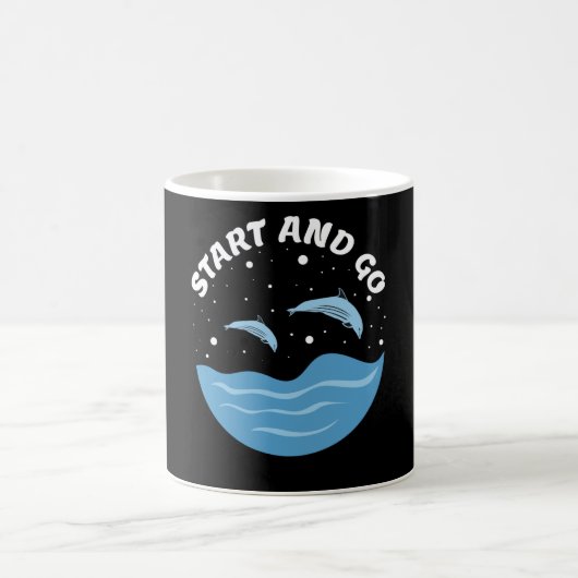 Mug Commencez et partez ! - Dauphins mignons (Centre)