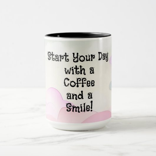 Mug "Commencez votre journée avec un café et un sourir (Centre)