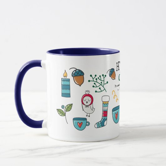 Mug Comment dire HYGGE Funny Folk Art Doodle Custom Mu (Gauche)