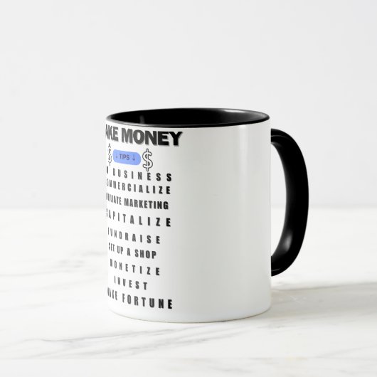 Mug Comment faire de l'argent conseils (Devant droit)
