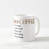 Mug Comment faire un café drôle de typographie (Devant droit)