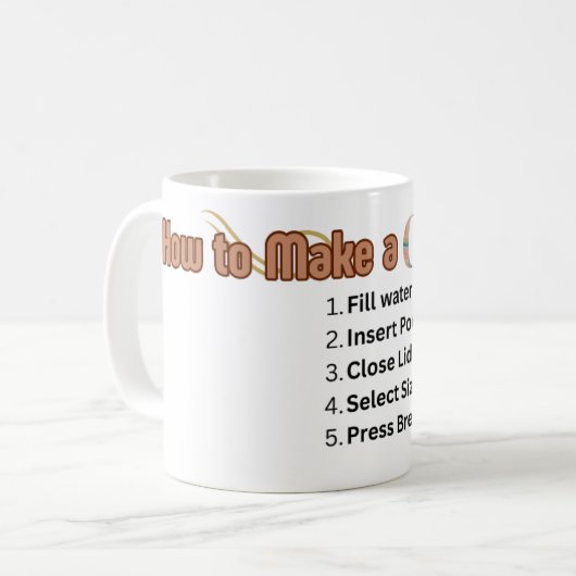Mug Comment faire un café drôle de typographie (Devant gauche)