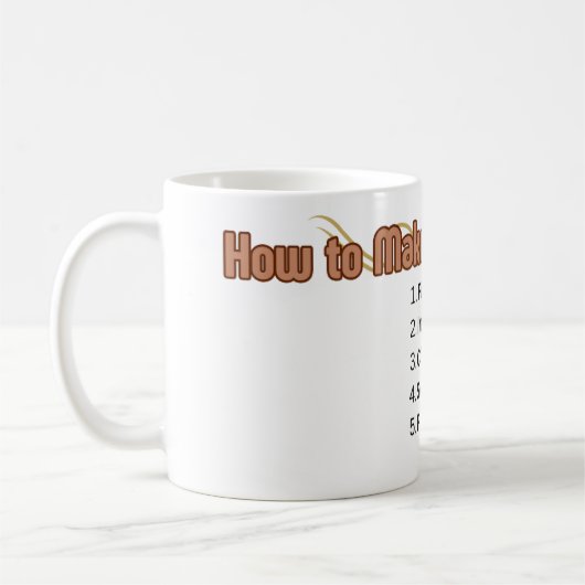 Mug Comment faire un café drôle de typographie (Gauche)