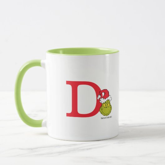 Mug Comment Grinch Stol Christmas | Monogramme D (Gauche)