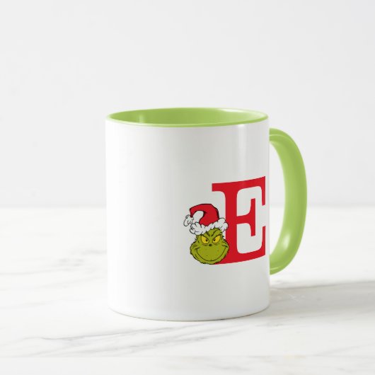 Mug Comment Grinch Stol Christmas | Monogramme E (Devant droit)