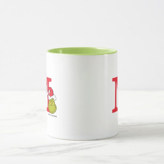 Mug Comment Grinch Stol Christmas | Monogramme M (Centre)