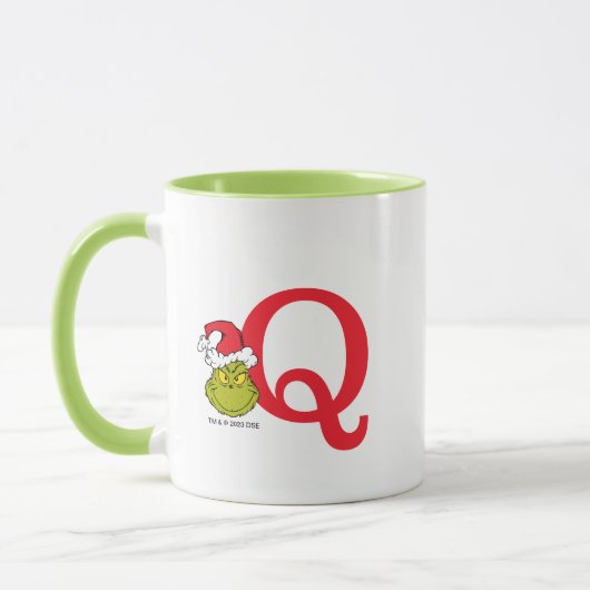 Mug Comment Grinch Stol Christmas | Monogramme Q (Gauche)