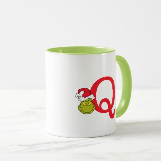Mug Comment Grinch Stol Christmas | Monogramme Q (Devant droit)
