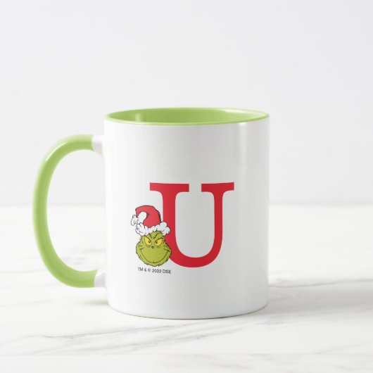 Mug Comment Grinch Stol Christmas | Monogramme U (Gauche)